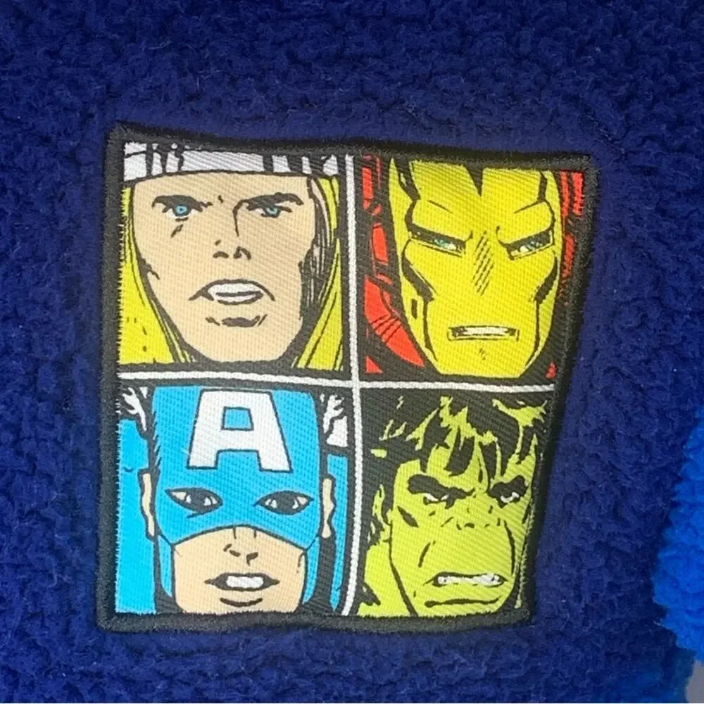 Marvel Reversible Hoodie Jacket Avenger Print Two Tones Blue Front Pockets Sz 2T